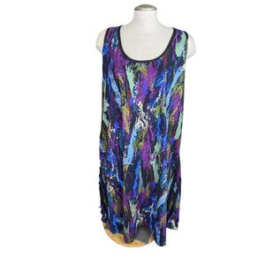 Rainbeau Curves Tunic Dress Womens Plus Size 26 28 Activewear Racerback Abstract